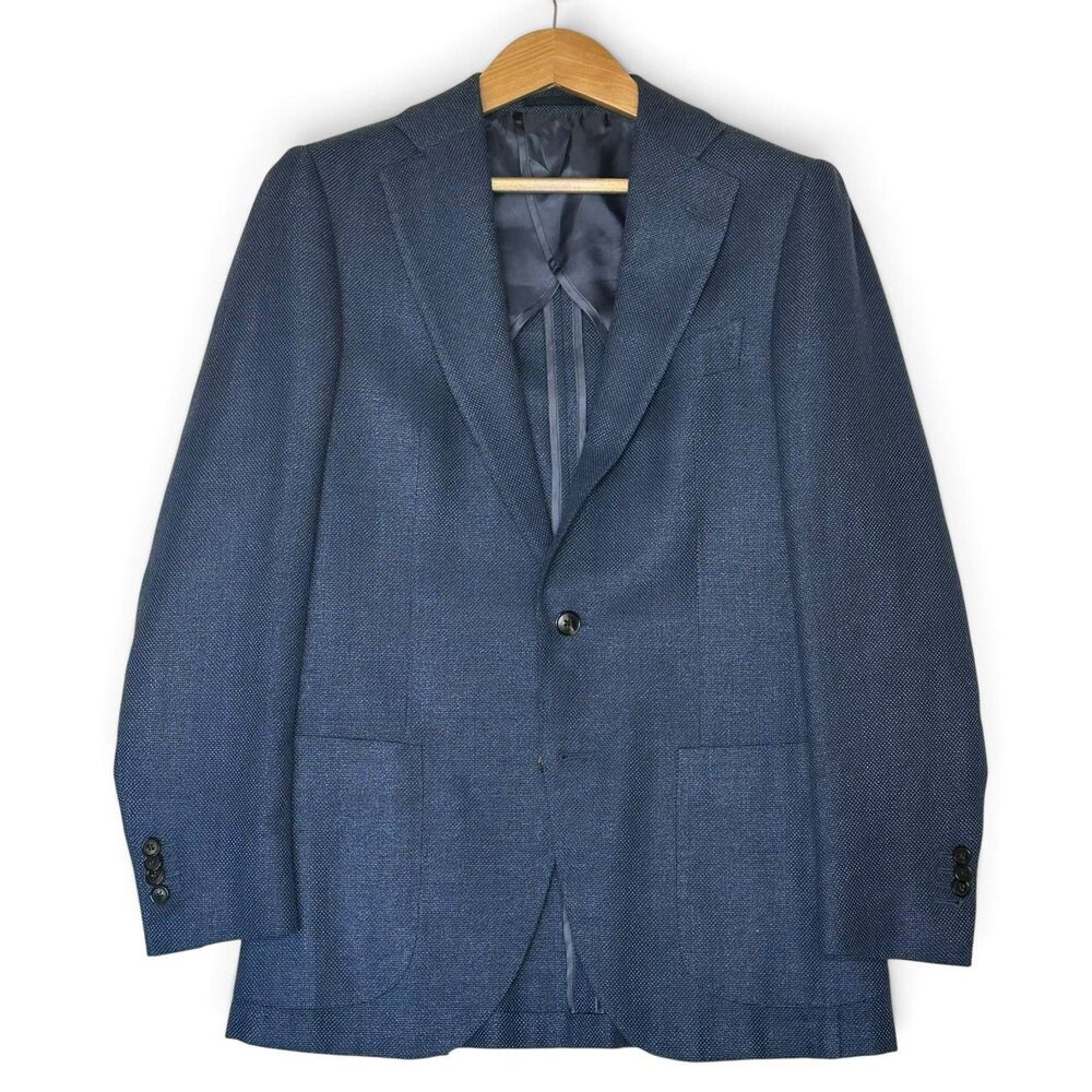 Suitsupply New JORT Blazer Men's 36 Blue E Thomas Wool Linen Silk Cashmere